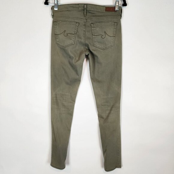 AG Adriano Goldschmied The Legging Super Skinny‎ Ankle Jeans Olive Distressed 26 - Picture 10 of 14